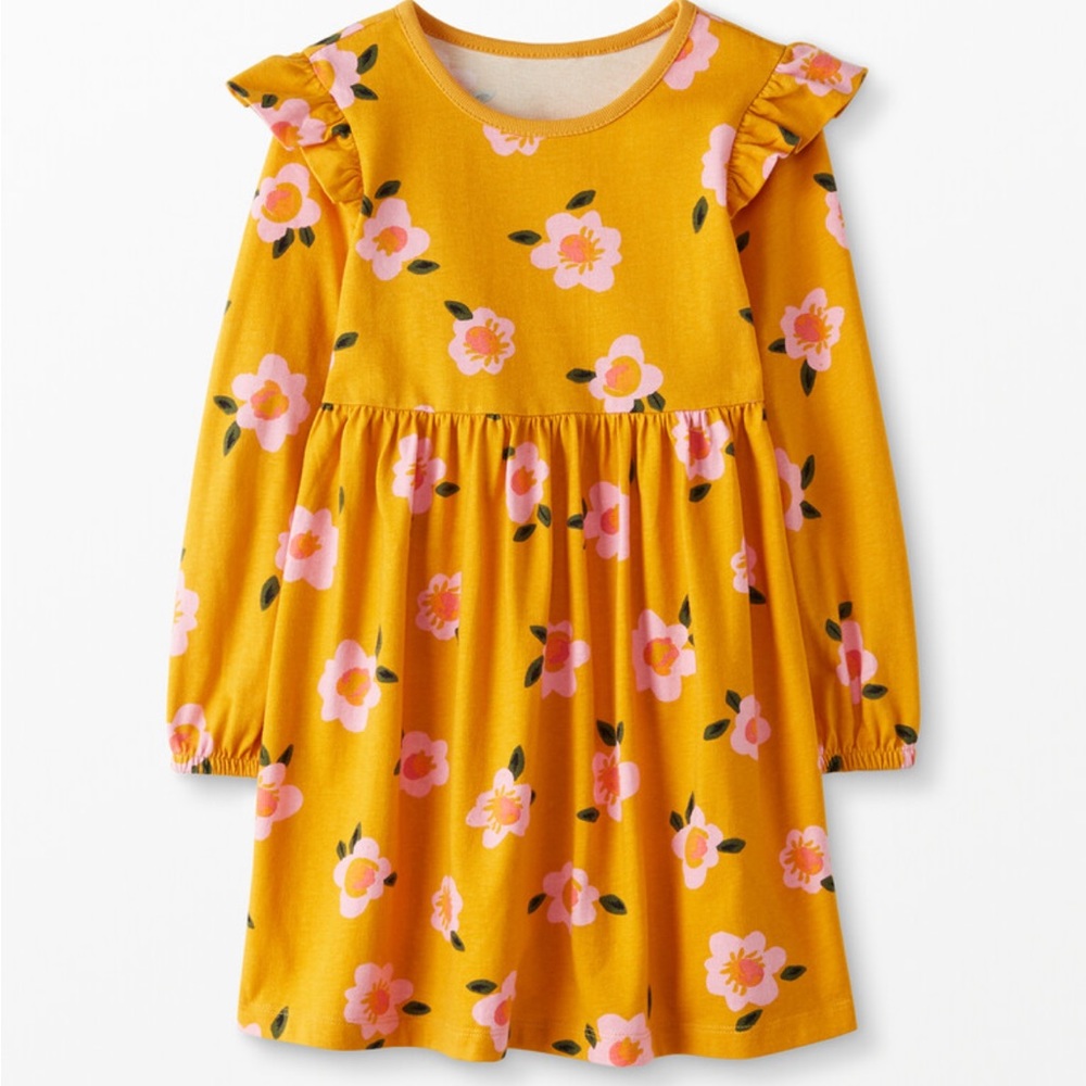 Brand new Hanna Andersson knit ruffle balloon sleeve dress